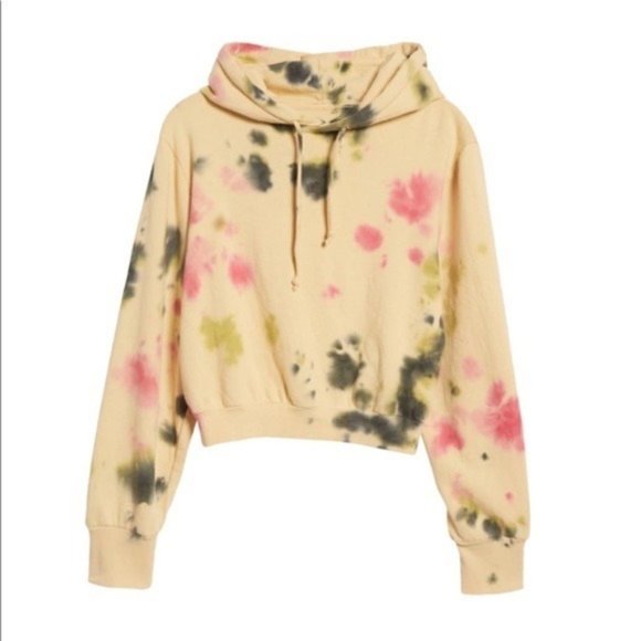 AFRM Fink Crop Tie Dye Hoodie in Sand Crumble - 3X - Picture 2 of 5